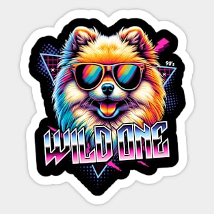 Wild One Pomeranian Dog Sticker